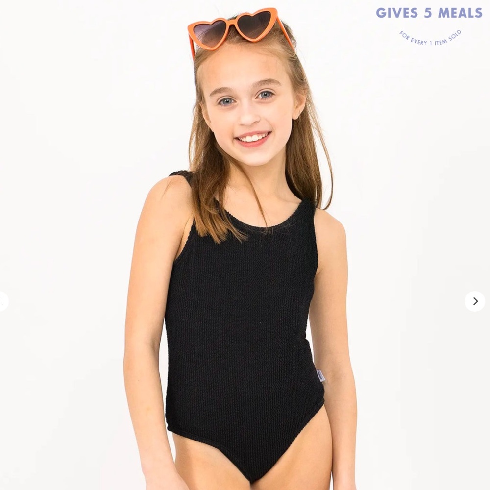 LIMEAPPLE - Ester Crinkle One Piece Swimsuit - Black SIZE 12